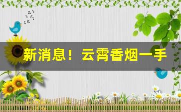 新消息！云霄香烟一手货源渠道香烟“哆哆嗦嗦”
