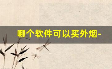 哪个软件可以买外烟-怎么正规买外烟