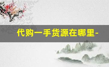 代购一手货源在哪里-去哪里可以找到一手货源