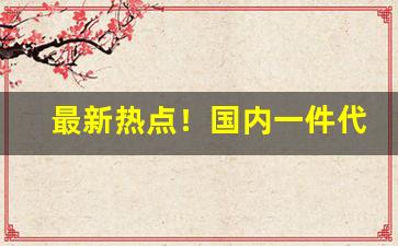 最新热点！国内一件代发货源“撮盐入水”