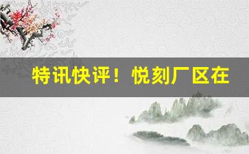 特讯快评！悦刻厂区在哪“恶衣粝食”