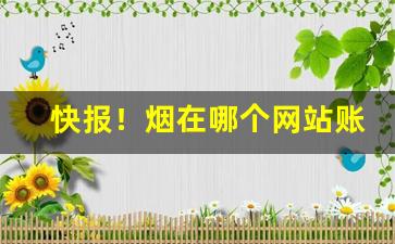 快报！烟在哪个网站账号“差若天渊”