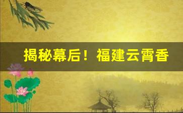 揭秘幕后！福建云霄香烟官网APP最新云霄香烟“傲骨嶙峋”