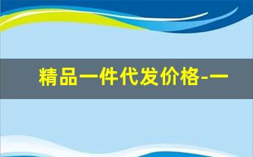 精品一件代发价格-一件代发价格比不过同行