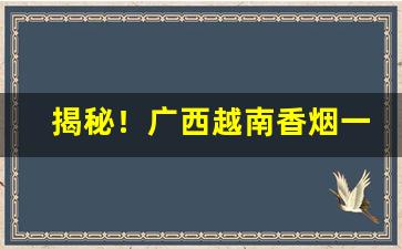 揭秘！广西越南香烟一手货源厂商“村生泊长”