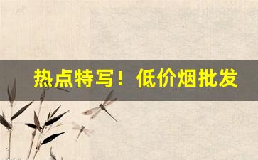 热点特写！低价烟批发网“掇菁撷华”