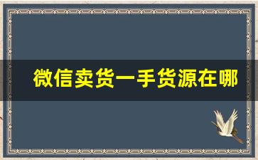 微信卖货一手货源在哪里找-个人卖货货源平台