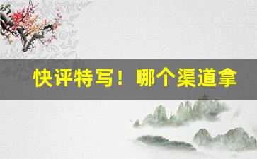 快评特写！哪个渠道拿货最便宜“上漏下湿”