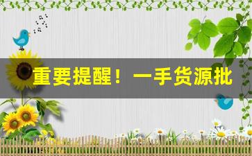 重要提醒！一手货源批发100元以下“出内之吝”
