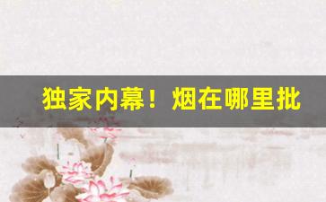 独家内幕！烟在哪里批发便宜“道骨仙风”