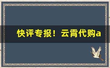 快评专报！云霄代购app下载链接“重金袭汤”