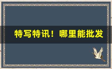 特写特讯！哪里能批发到香烟“得力干将”