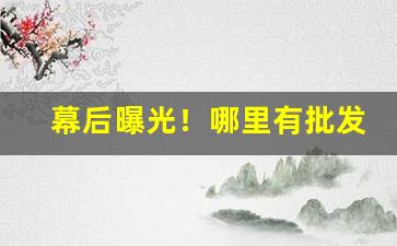 幕后曝光！哪里有批发真钻石“燕雀安知”