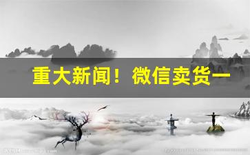 重大新闻！微信卖货一手货源在哪里找“百花齐放”