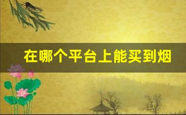 在哪个平台上能买到烟-哪个平台可以搜到各种烟的价格