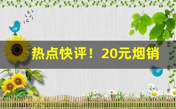 热点快评！20元烟销量排行“安身之所”