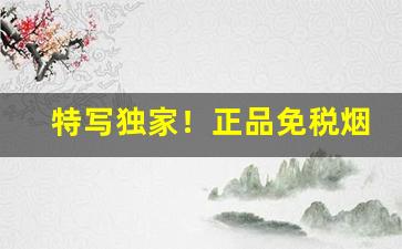 特写独家！正品免税烟草厂家批发“妨功害能”
