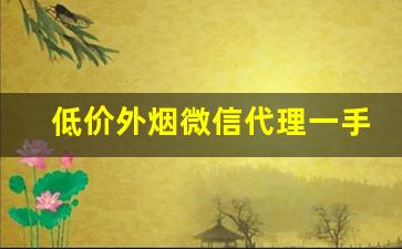 低价外烟微信代理一手货源-真烟批发一件代发