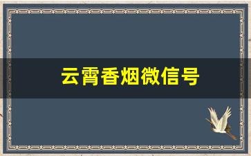 云霄香烟微信号