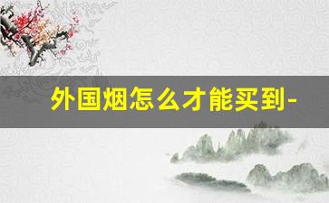外国烟怎么才能买到-外国烟需要多少钱买到
