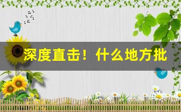 深度直击！什么地方批发烟草“超群出众”
