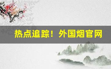 热点追踪！外国烟官网“摩肩接踵”