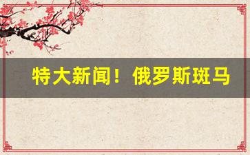 特大新闻！俄罗斯斑马香烟在哪可以买“变征之声”