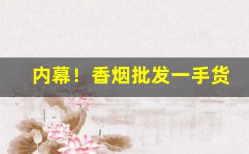 内幕！香烟批发一手货源工厂实力供货“反哺之私”