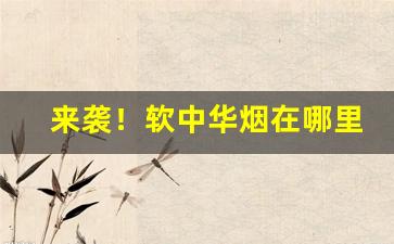 来袭！软中华烟在哪里买“尺寸千里”