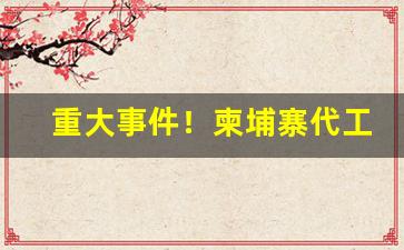 重大事件！柬埔寨代工烟是真烟吗“陂湖禀量”