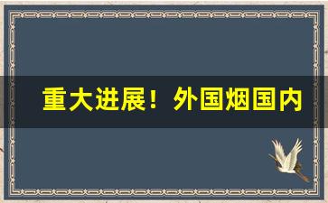 重大进展！外国烟国内可以买吗“不知所可”