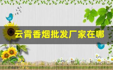 云霄香烟批发厂家在哪里-云霄烟批发 供应商